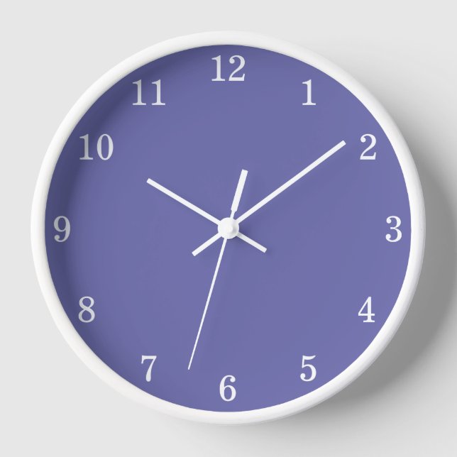 Horloge Cadran mural lavande minimaliste élégant (Recto)