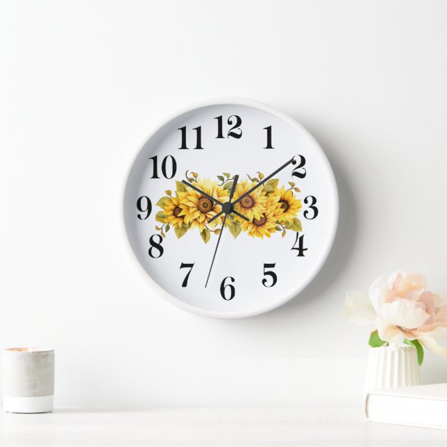 Horloge Cadran mural tournesols (Maison)