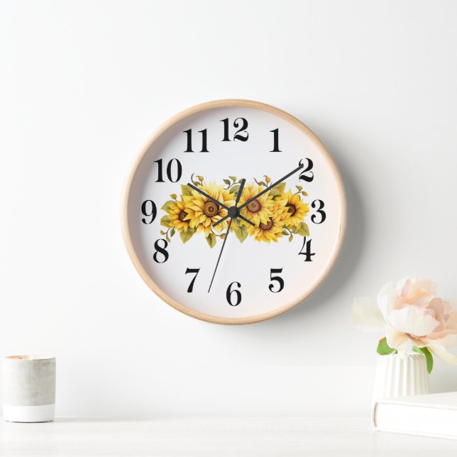 Horloge Cadran mural tournesols (Maison)