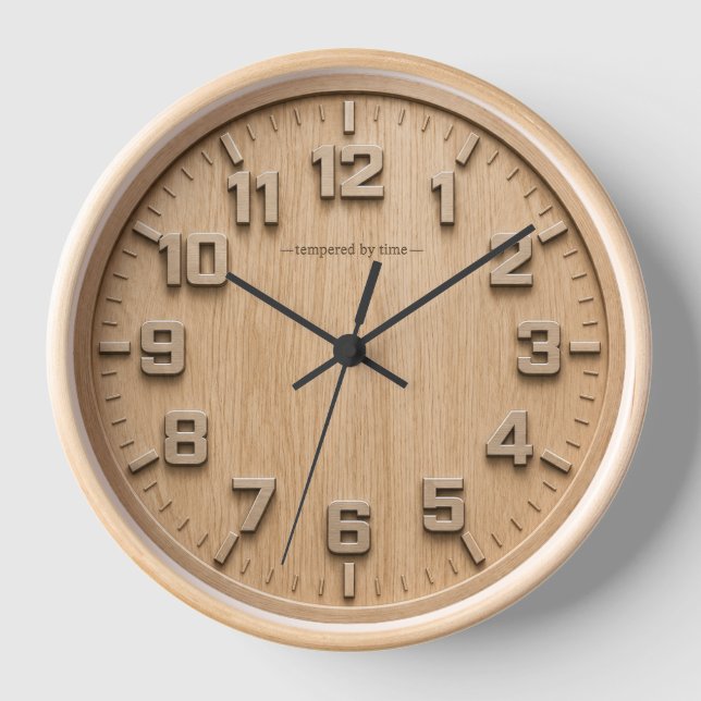 Horloge Cadran quarts décor en bois (Recto)