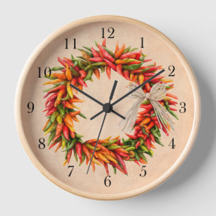 Horloge Cadre de nombres vintage de Ristra du Sud-Ouest du
