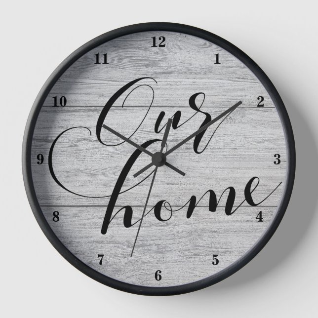 Horloge Calligraphie moderne Notre maison (Recto)