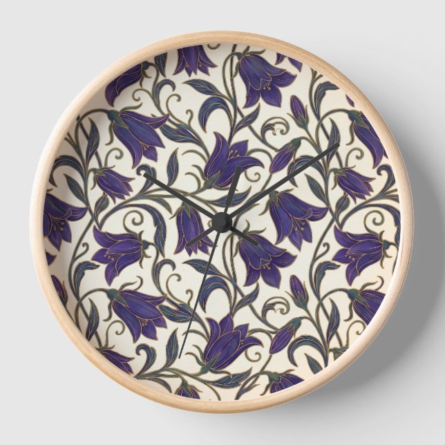 Horloge Campanule Fleur Sauvage Motif (Recto)