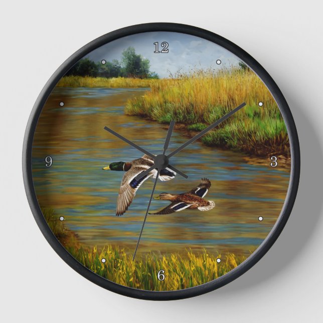 Horloge Canards-Majards Survolant L'Étang (Recto)