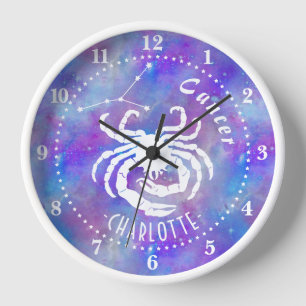 Horloge Cancer Crabe Constellation Étoiles Nom Anniversai