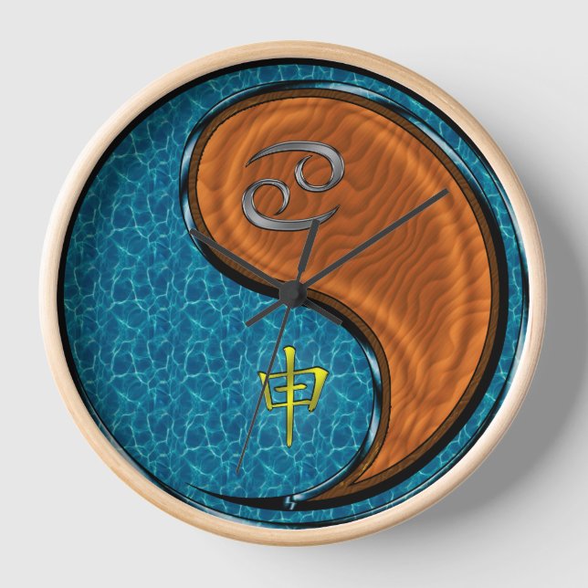 Horloge Cancer & Singe de Bois (Recto)