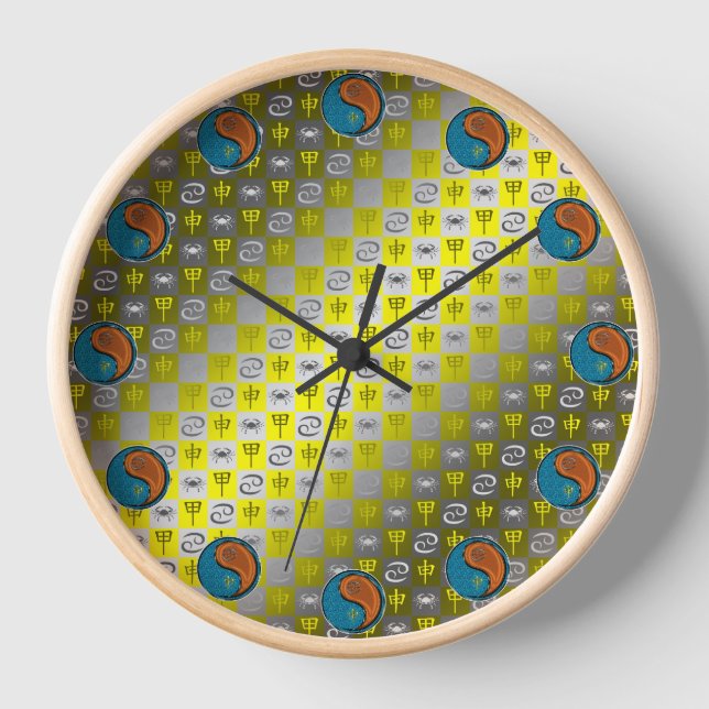 Horloge Cancer & Singe de Bois (Recto)