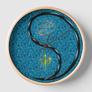 Horloge Cancer & Singe d'eau