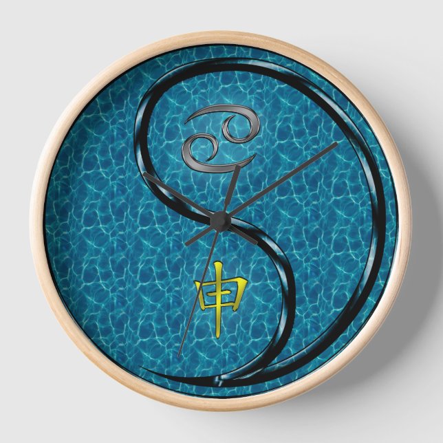 Horloge Cancer & Singe d'eau (Recto)