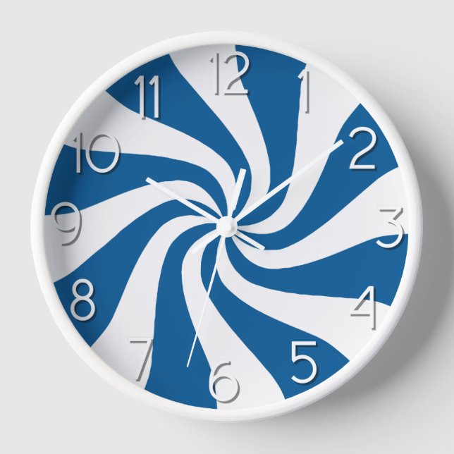 Horloge Candy Peppermenthe serrl bleu et blanc (Recto)