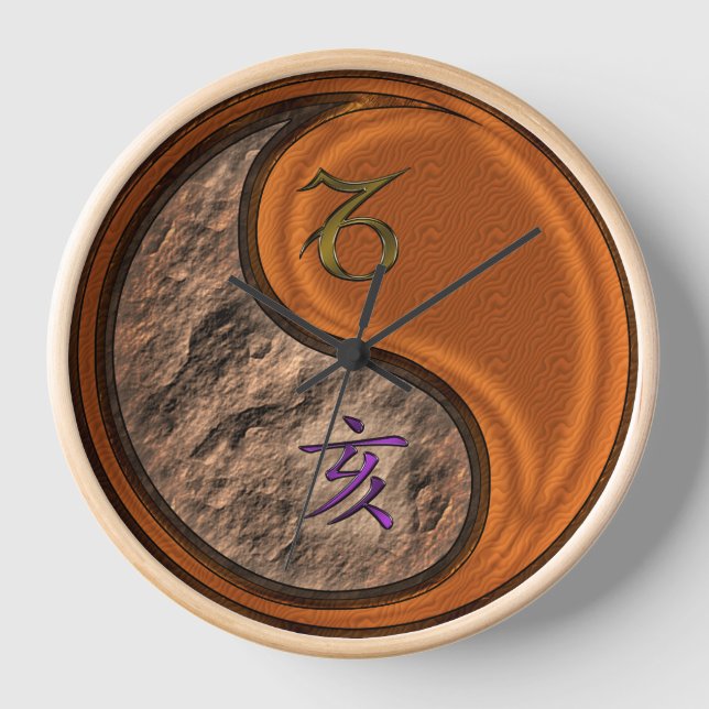 Horloge Capricorne & Sanglier de Bois (Recto)