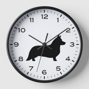 Horloge Cardigan Welsh Corgi Chien Silhouette