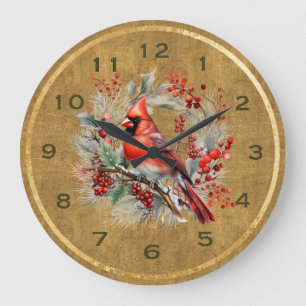 Horloge cardinale rouge et or