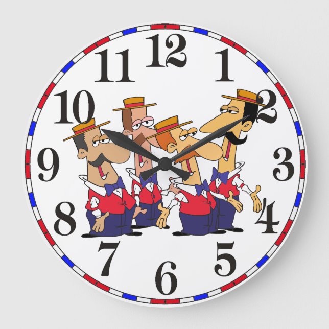 Horloge caricaturale du Quatuor Vieux temps Barber (Recto)