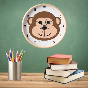 Horloge Caricature animalière de la Jungle de singe