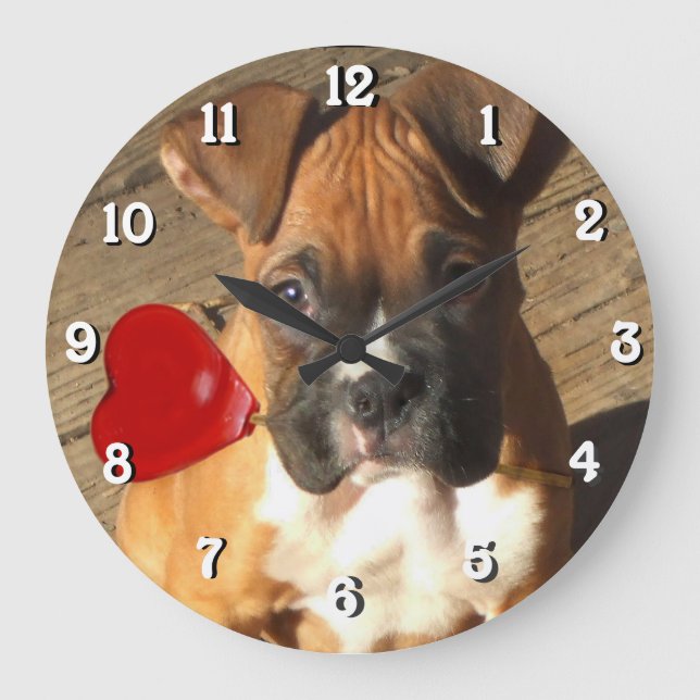 horloge carré chien boxer (Recto)