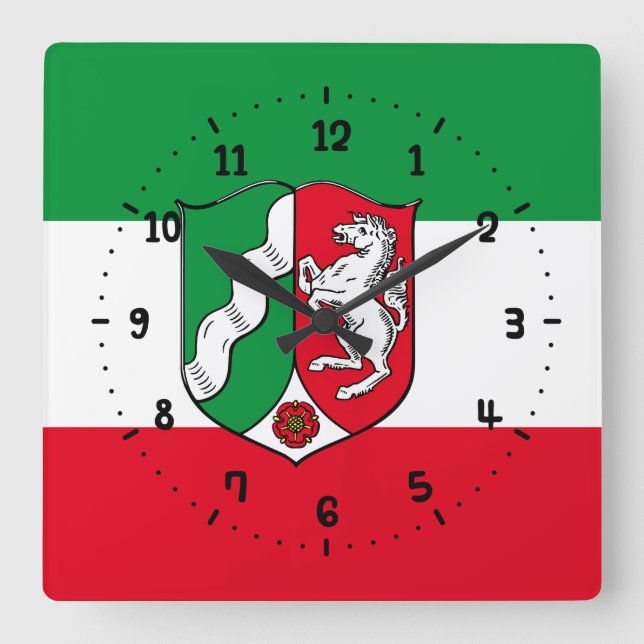 Horloge Carré du drapeau de Rhénanie-du-Nord Westp (Recto)