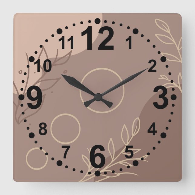 Horloge Carré minimaliste moderne (Recto)