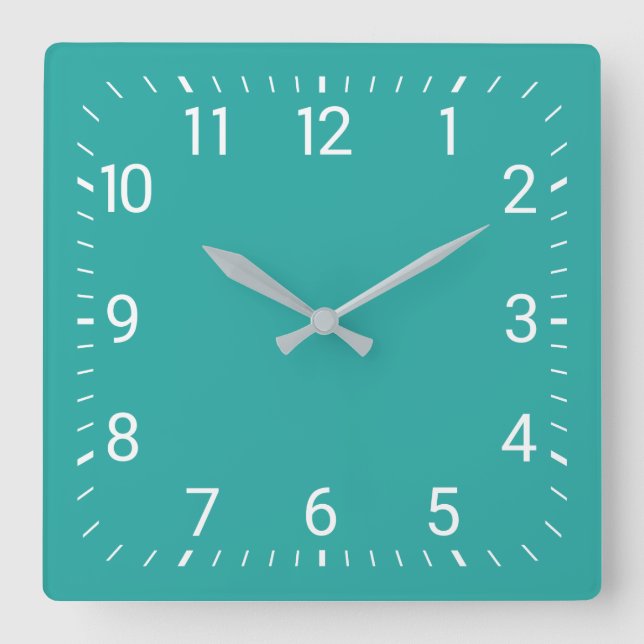 Horloge Carré Turquoise (Recto)
