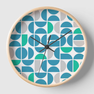 Horloge Carreaux aquatiques du milieu du siècle