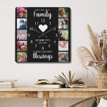 Horloge Carrée 10 Carré Photo Collage Famille Citation Noir Blanc<br><div class="desc">Créez votre propre horloge murale collage photo avec 10 de vos photos préférées de carré instagram. L'horloge à bande photo vous aide à chérir vos moments spéciaux et fait également un cadeau réfléchi pour les parents, grands-parents et amis. L'horloge familiale personnalisée en fait un cadeau parfait pour toutes les occasions....</div>