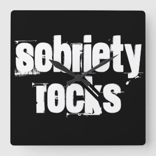 Horloge Carrée 12 Étape Récupération Sobriété Slogan Addict alcoo