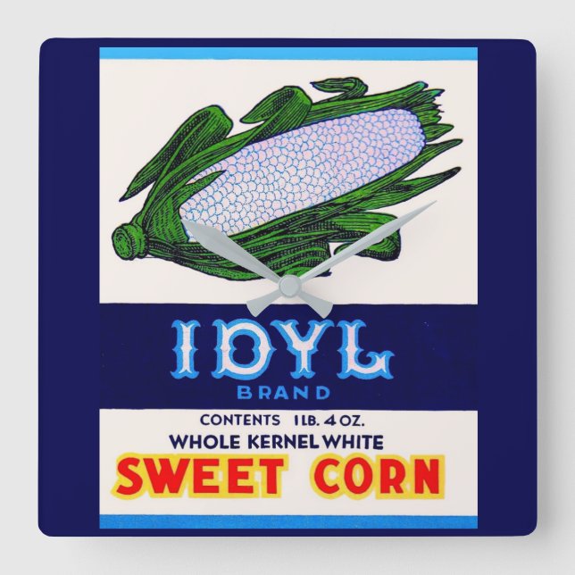 Horloge Carrée 1930 Idyl Sweet Corn étiquette (Recto)
