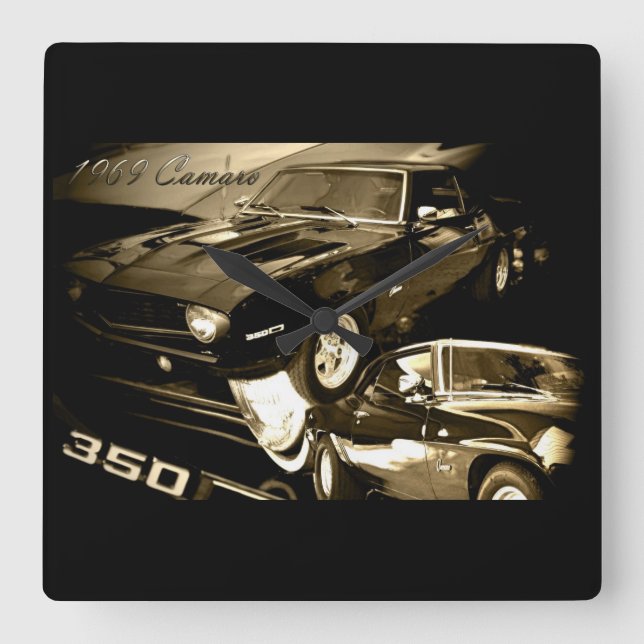 Horloge Carrée 1969 Camaro Clock (Recto)