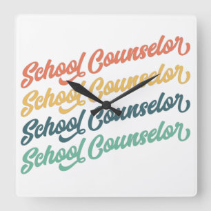 Horloge Carrée 1/2- Retour À L'École Vintage Conseiller