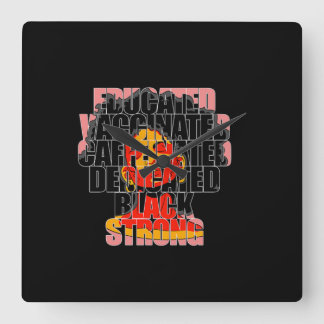 Horloge Carrée 1 African American Woman Equality Black Strong