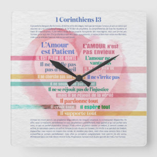 Horloge Carrée 1 Corinthiens 13, Hymne à l’Amour