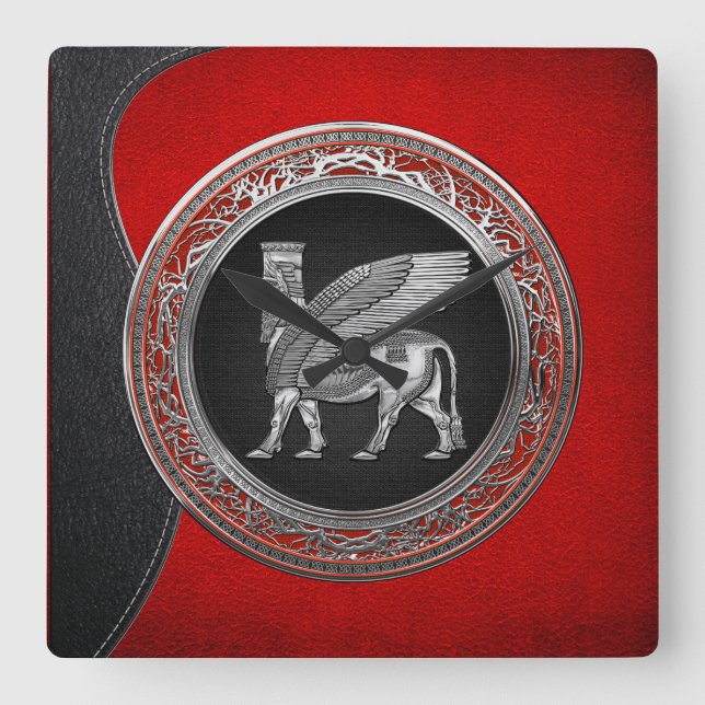 Horloge Carrée [200] Assyrian Winged Bull - Silver Lamassu (Recto)