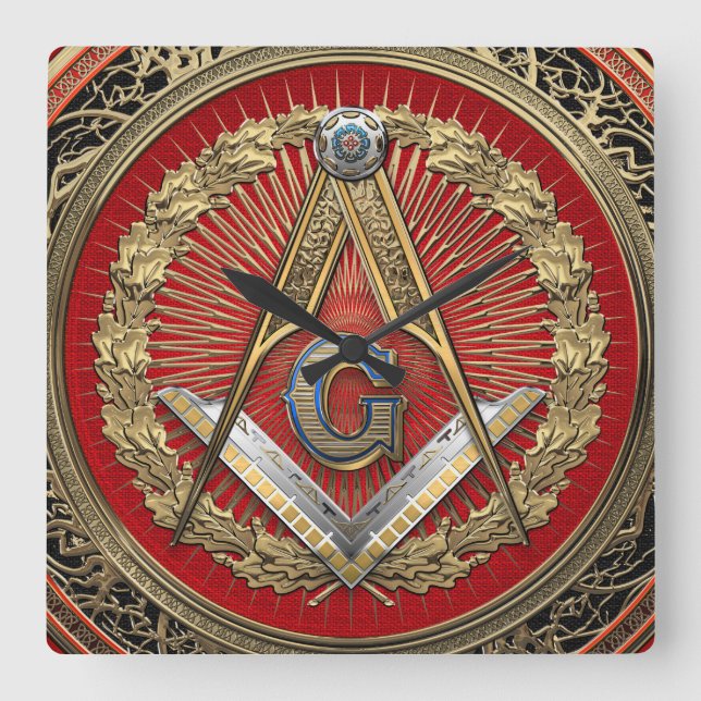 Horloge Carrée [200] Master Mason - Gold Carré & Compass (Recto)