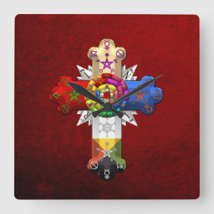 Horloge Carrée [200] Rosy Cross (Croix Rose)