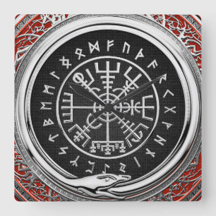 Horloge Carrée [200] Vegvisir - Viking Silver Magic Runic Compass