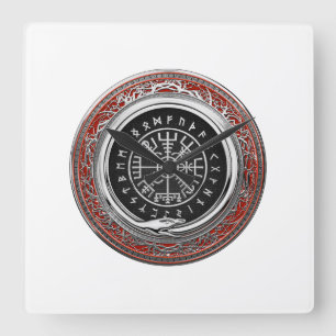 Horloge Carrée [200] Vegvisir - Viking Silver Magic Runic Compass