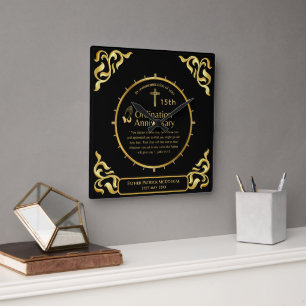 Horloge Carrée 25e Anniversaire du prêtre pasteur Ordination cade