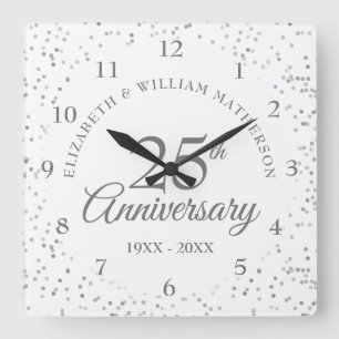 Horloge Carrée 25e Anniversaire Silver Stardust