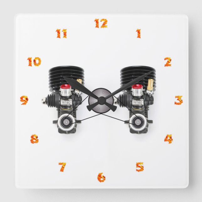 Horloge Carrée 2 moteurs Nitro Methane RC (Recto)