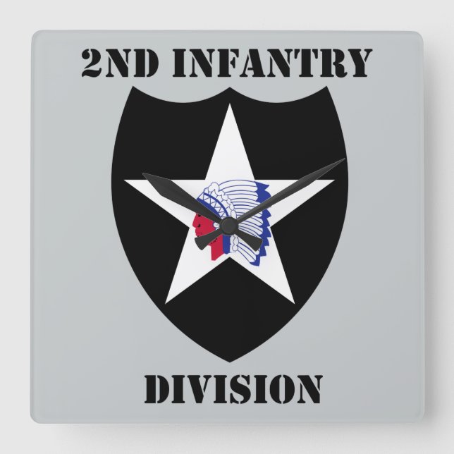 Horloge Carrée 2e Division d'infanterie avec texte (Recto)