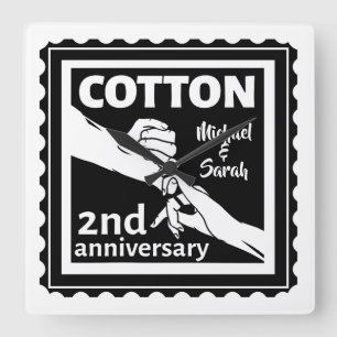 Horloge Carrée 2nd Wedding anniversary Holding hands