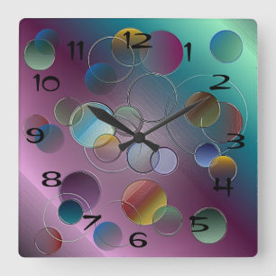 Horloge Carrée 3D Circles