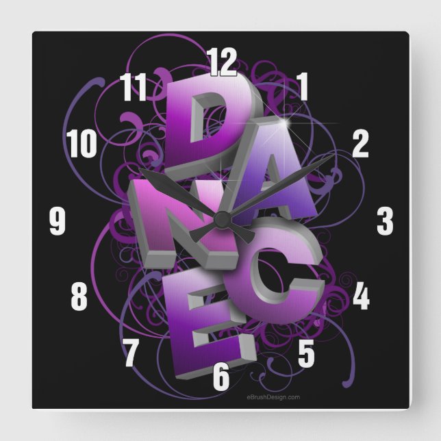 Horloge Carrée 3D Dance (Recto)