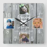 4 Photo Rustic Grey Wood Love You Nanny Grandkids