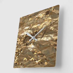 Horloge Carrée 50e anniversaire du Mariage 2022 Mariage d'or