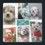 Horloge Carrée 5 Photo Collage Funky Mid Century Modern Angles<br><div class="desc">Use five pictures to make a unique and crazy photo collage. You may need to try a few photos to see which ones work in the different areas. If you need to move anything around,  click on the customize button to make changes.</div>