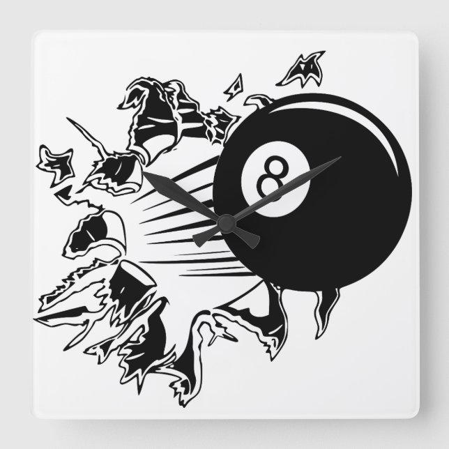 Horloge Carrée 8 balles percées (Recto)