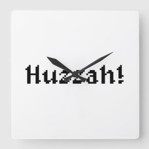 Horloge Carrée 8 Bits Huzzah !