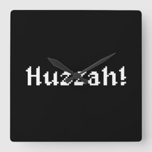 Horloge Carrée 8 Bits Huzzah !