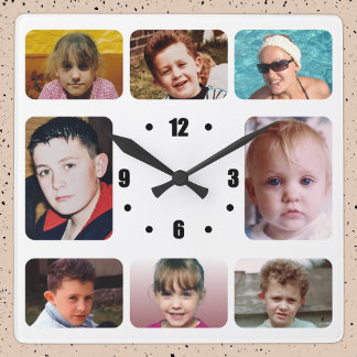 Horloge Carrée 8 photo black white